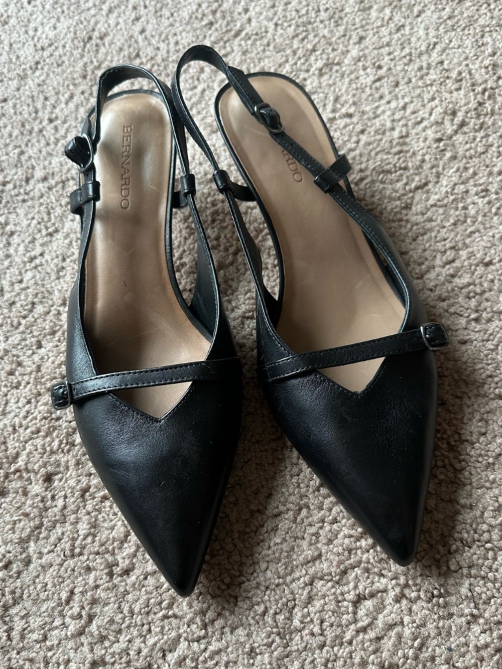 Bernardo Black Slingback Heels New Size 10